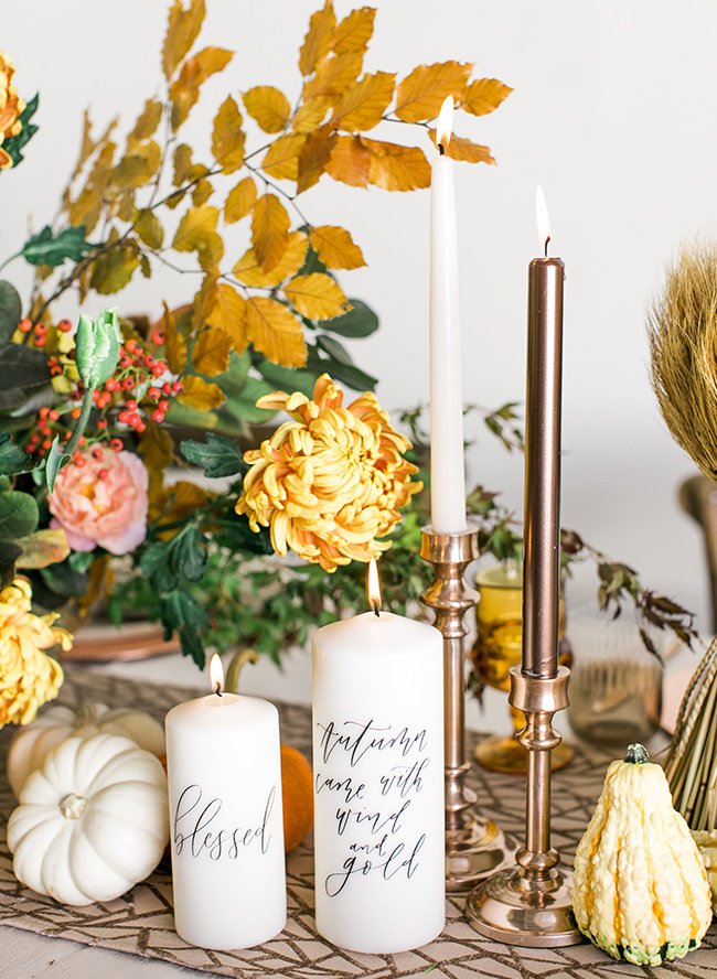 candles as a thanksgiving centerpiece 