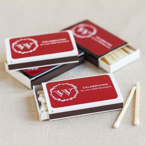 personalized match books winter wedding favor 