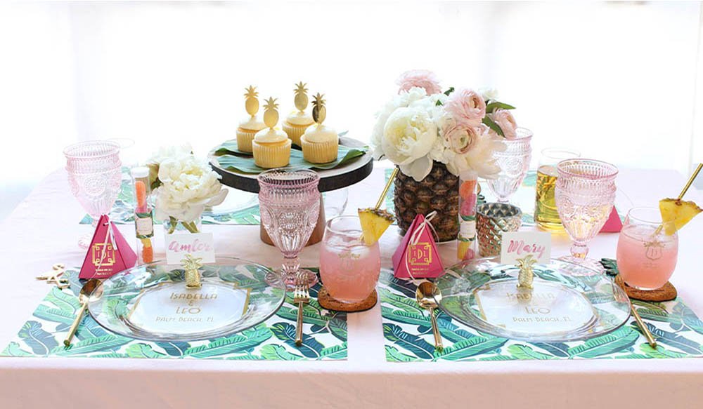 tropical bridal shower, tropical wedding, pineapple bridal shower, pineapple wedding