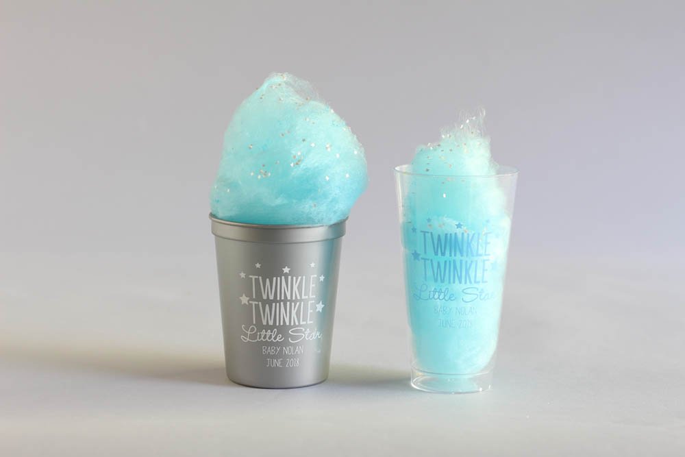 diy cotton candy, cotton candy favor, cotton candy baby shower favor, blue cotton candy, twinkle twinkle baby shower, cotton candy favor, star glitter, edible star glitter 